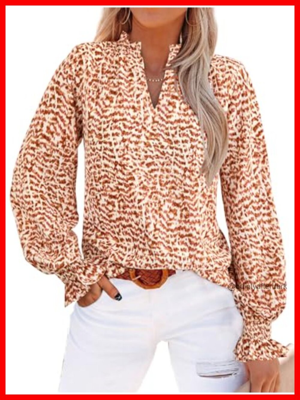 Womens Boho Floral Chiffon Blouse Puff Sleeve V-Neck Work Top